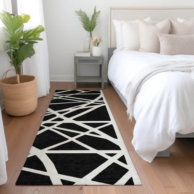 Tapis noir intérieur / extérieur Zephina 