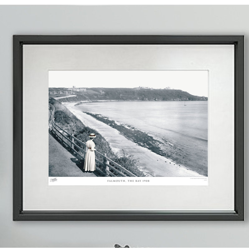 Falmouth, The Bay 1908 - Single Picture Frame Print, 40cm H x 50cm W x 2.3cm D