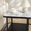 Ensemble de 3 tables d'appoint élégantes avec plateau en verre trempé et plateau de table en marbre blanc