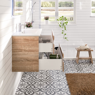 Ensemble de meuble-lavabo mural simple 39 po Alberthe Jessie-Lee