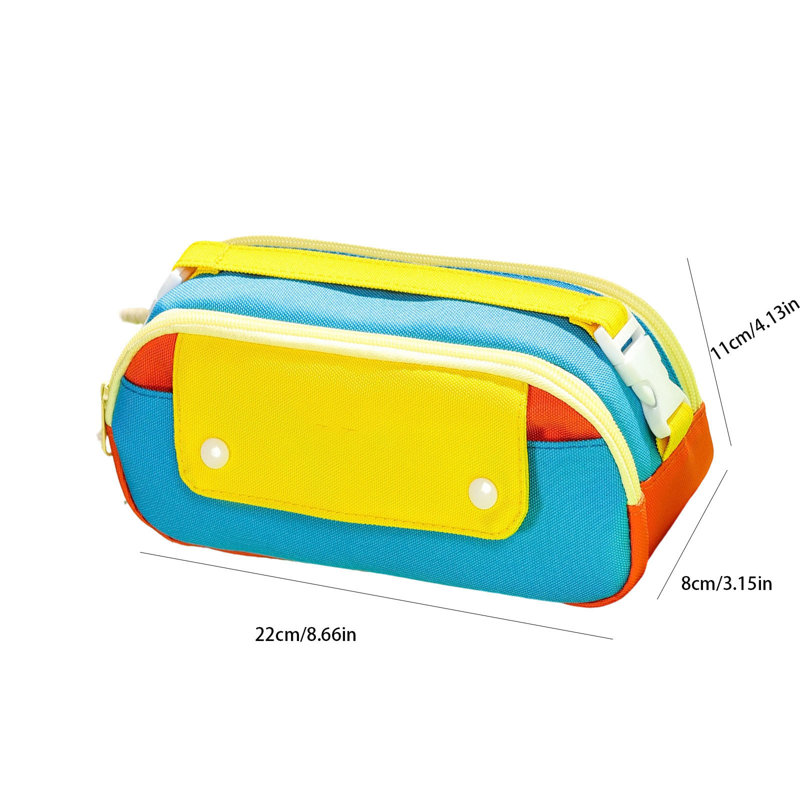 Trousse à crayons bicolore, trousse de grande capacité, étui à crayons multicompartiments, grande valeur et résistant à l'usure.