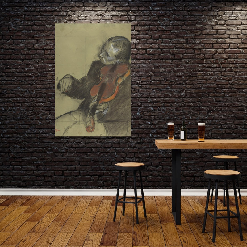 " Violinist, Study For The Dance Lesson, 1878-79 Impressionist Abstract Contemporary Wall Art Print " by Edgar Degas