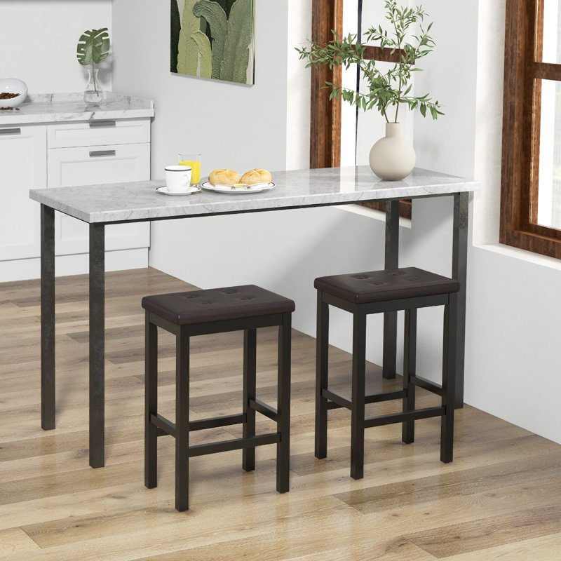 Bernise Upholstered Counter Stool, Black, Brown