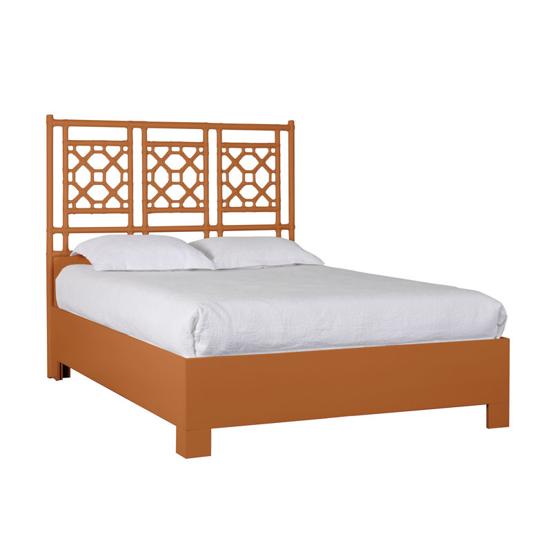 Lattice Back Platform Bed, Full, Citrus Orange