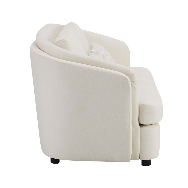 Causeuse confortable et durable avec coussins moelleux, sièges à ressorts ensachés, pieds KD et coussins décoratifs amovibles pour les espaces de vie