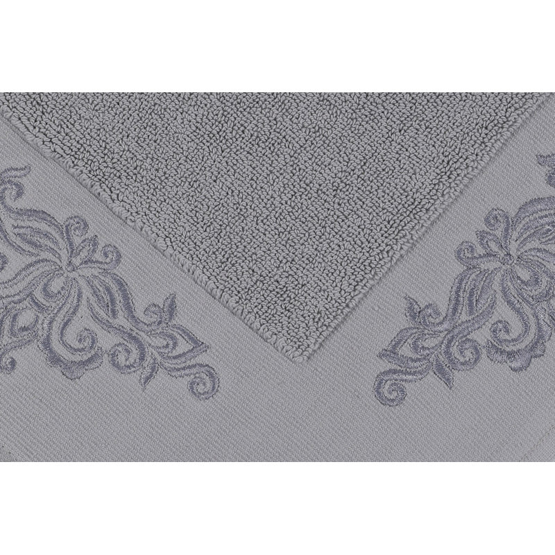 Ensemble de tapis de bain 2 pièces Premium, gris, 19,7 po x 23,6 po et 23,6 po x 39,4 po | 100% coton, 35,3 oz / verge carrée | Doux, absorbant et à séchage rapide | Idéal pour le confort et le style de la salle de bain, lavable à la machine