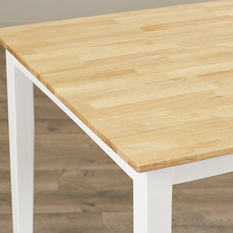Vivien Solid Wood Base Dining Table, White/Natural
