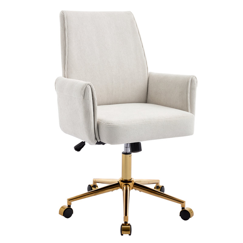 Chaise de bureau ergonomique à dossier moyen, Blanc
