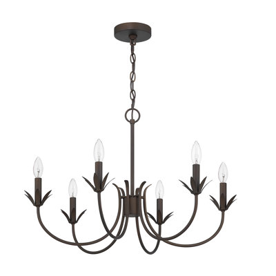Plafonnier lustre moyen à 6 lumières Hunter Junie Bud