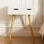 Table de coiffeuse avec miroir à DEL tricolore et grand espace de rangement, utilisation polyvalente dans la chambre à coucher, le bureau, le bureau, la petite commode blanche à 2 tiroirs, pratique pour la décoration intérieure