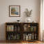 Buffet moderne cannelé avec tablettes réglables et poignées en métal-108189800