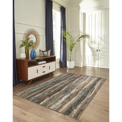 Tapis d'intérieur transitionnel Transri Modern Rugs Jerriana Brushstrokes