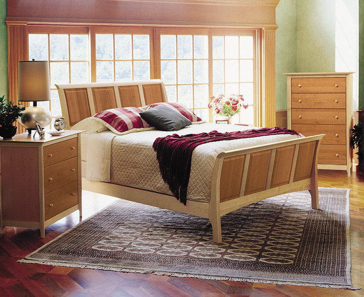 Sarah 2 - Drawer Solid Wood Nightstand, 24", Parchment Maple