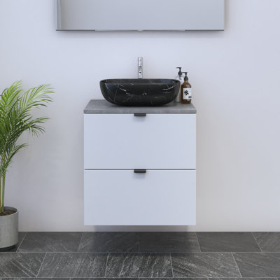 Meuble-lavabo simple 23,6 po avec plateau Kareema