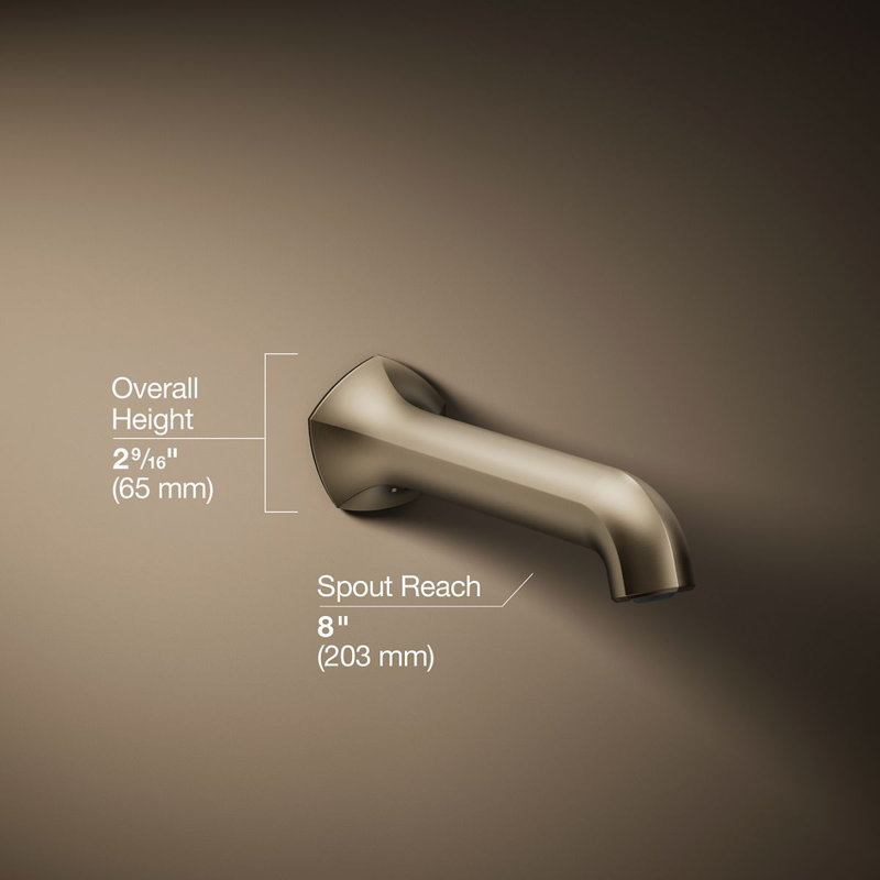 Wall-Mount 8 In. Bath Spout With Straight Design, Vibrant Brushed Bronze