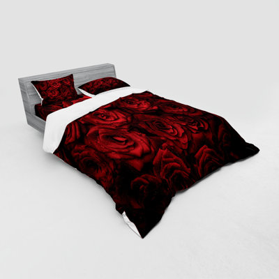Ensemble de housse de couette rouge foncé