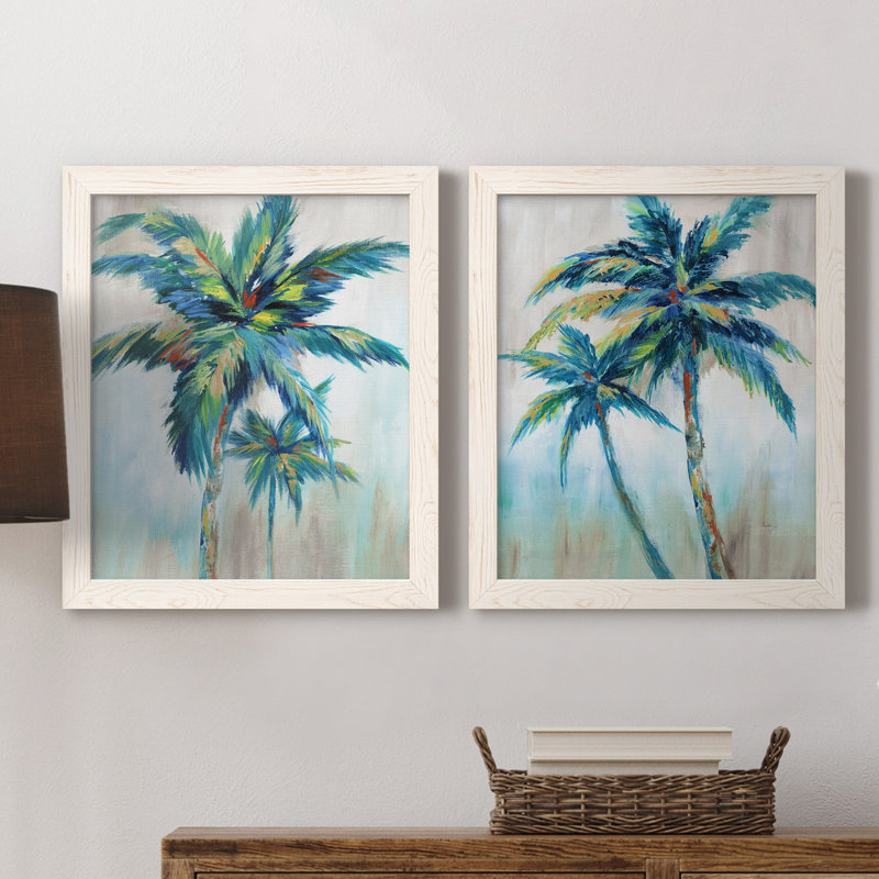 «Bright Breeze I», ensemble de reproductions d'aquarelles conçues par J Paul, H 20 po x l 17 po, Toile encadrée, Blanc