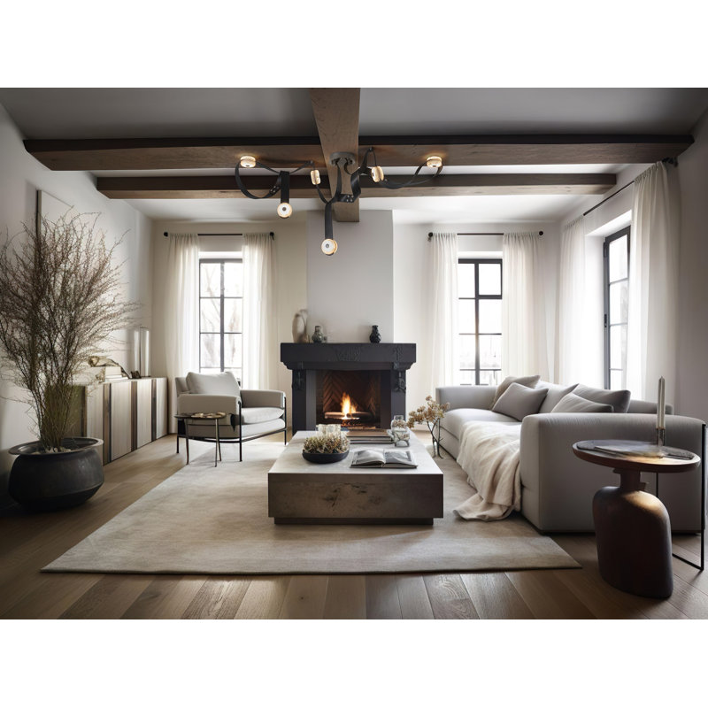 SNAPS 6 - Light LED Pendant by Andy Morter, Black, Chestnut Leather