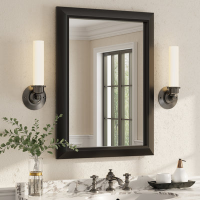 Amara Tempered Glass and Aluminum Alloy Framed French Cleat Mounted Wall Mirror