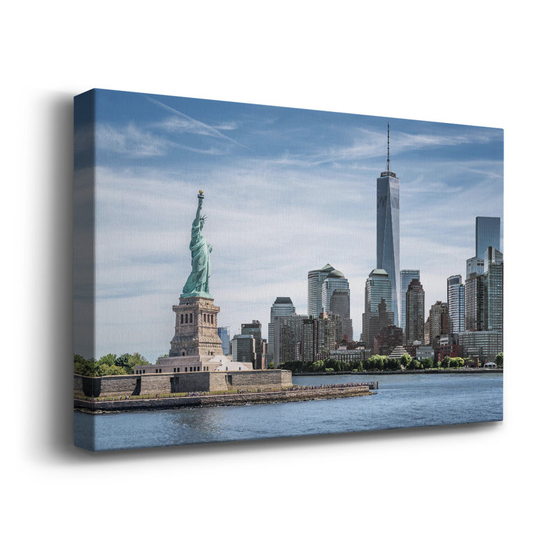 46_La Statue de la Liberté, New York, toile tendue avec châssis de qualité supérieure - prête à être accrochée