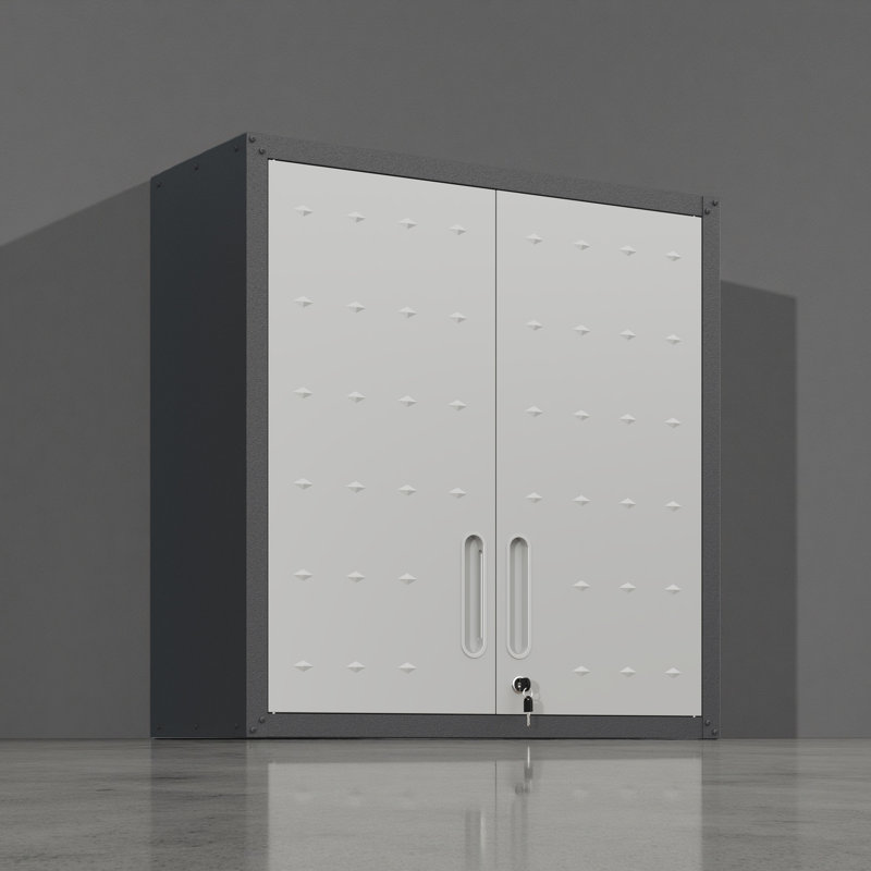 Metal Wall-Mounted Tool Storage Cabinet With Locking Door And 1 Shelf For Garage Warehouse, Gray