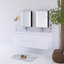 Meuble-lavabo mural double avec plateau en résine 59,05 po Reca-693733189