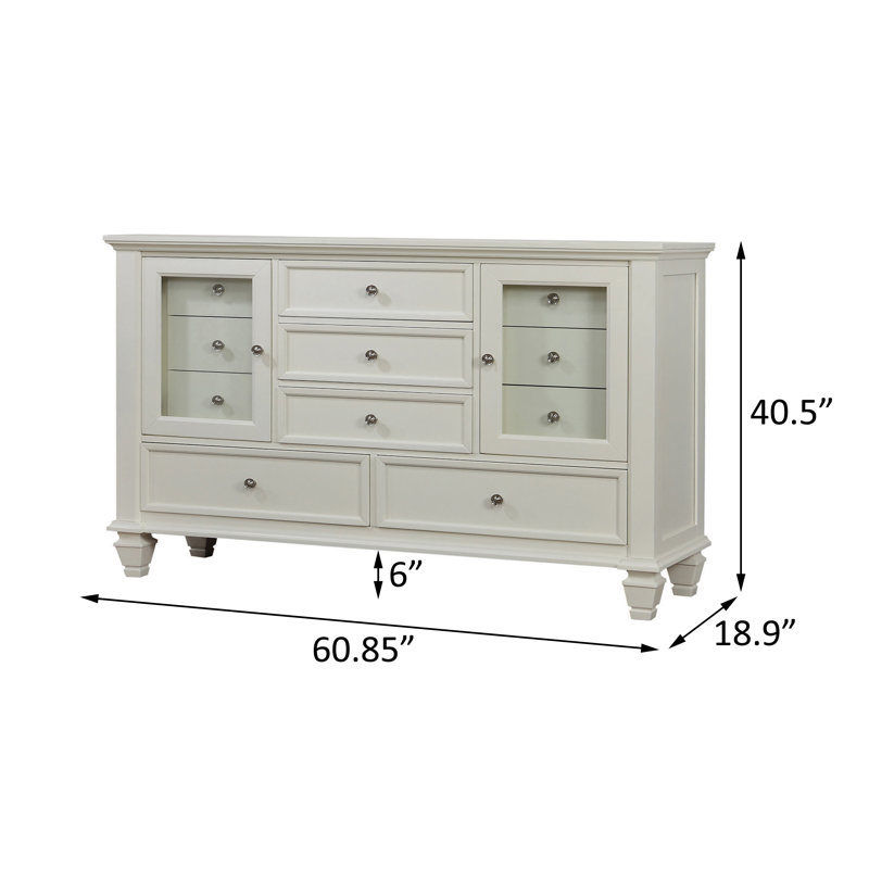 Ambriana 11 - Drawer 60.85'' W Dresser, Buttermilk