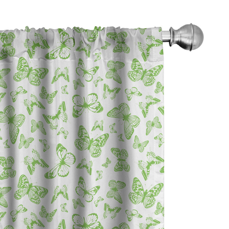 Butterfly Semi-Sheer Rod Pocket Curtain Panels, 28" x 84"