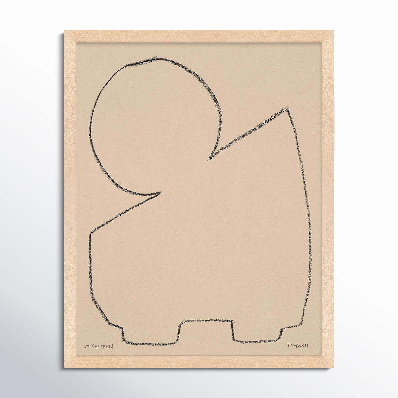 Outlines 1 by Michael Kempen, 16" W x 20" H, Maple Framed