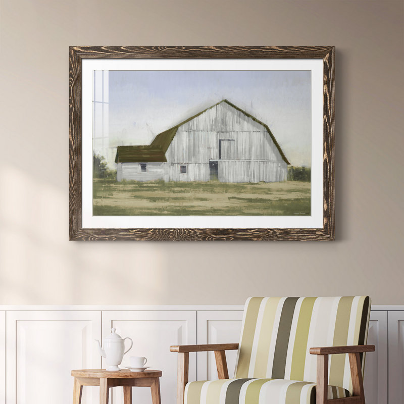 Barn II - reproduction de photo sur papier encadrée, Encadré de bois de noyer, H 31 po x l 44 po x P 1 po
