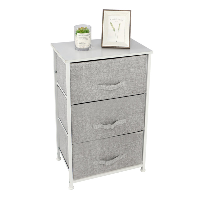 Anaria 3 Drawer Storage Drawer, Light gray