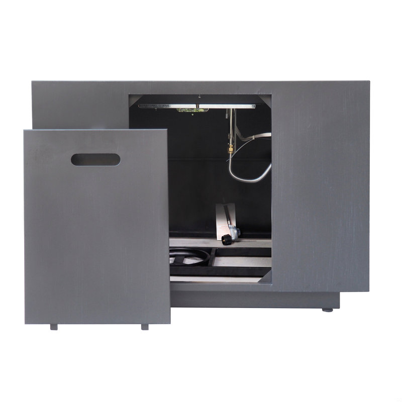 Square Iron Fire Pit-50 000 Btu, Gray