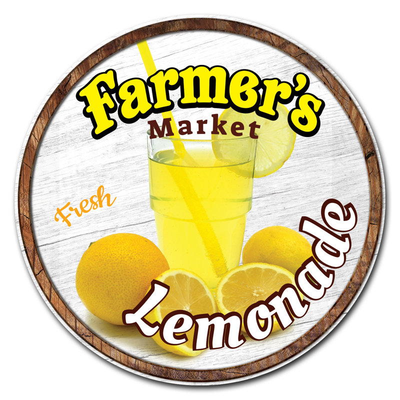 Enseigne circulaire rigide en plastique - Farmer Market Limonade
