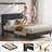 Queen Bed Frame with Adjustable Headboard, Upholstered Platform Bed Frame Queen Size No Box Spring Needed, Noise-Free, Heavy Duty, Dark Grey-197100006