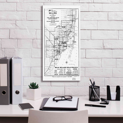 «Map of Miami 1925» par Epic Graffiti Portfolio, art mural sur toile