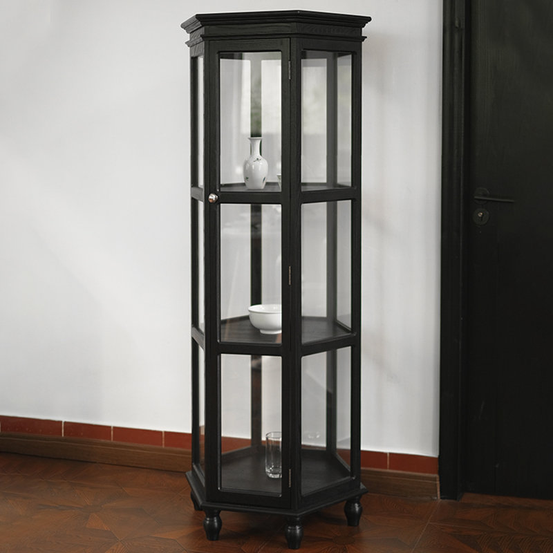 Black Solid  Wood Display Cases, Black