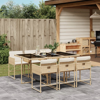 13 Piece Patio Dining Set With Cushions Gray Poly Rattan by Latitude Run 13 Piece Patio Dining Set With Cushions Gray Poly Rattan by Latitude Run