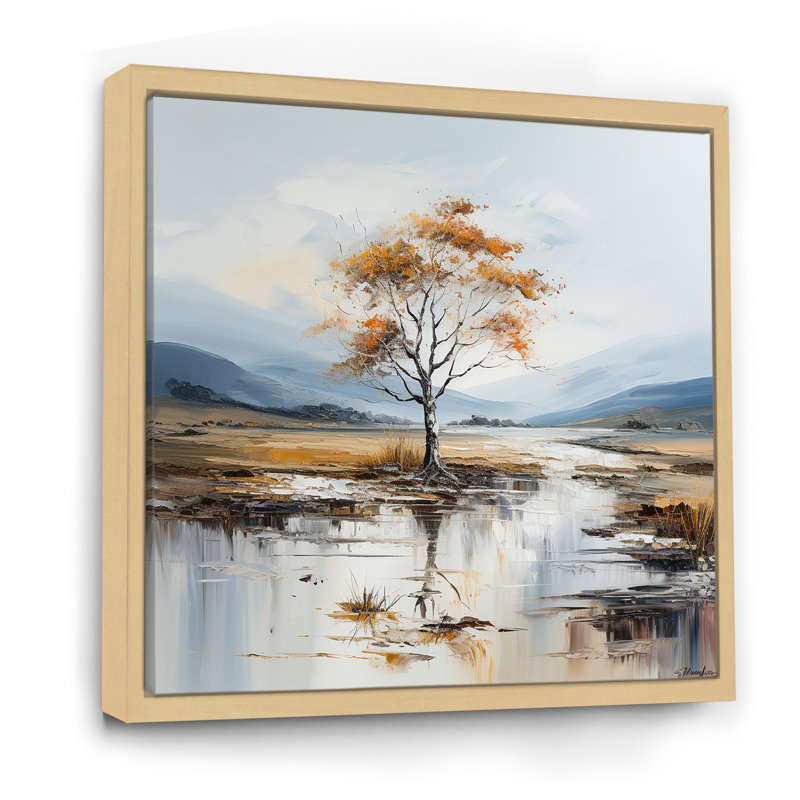 Minimalisme, rivières, élégance résonnante II sur toile, Cadre naturel flottant, H 24 po x l 24 po x P 1 po