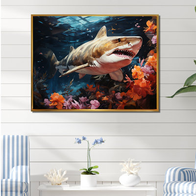 Silent Hunter Sharks Portrait II - plage et océan, reproduction d'art sur toile