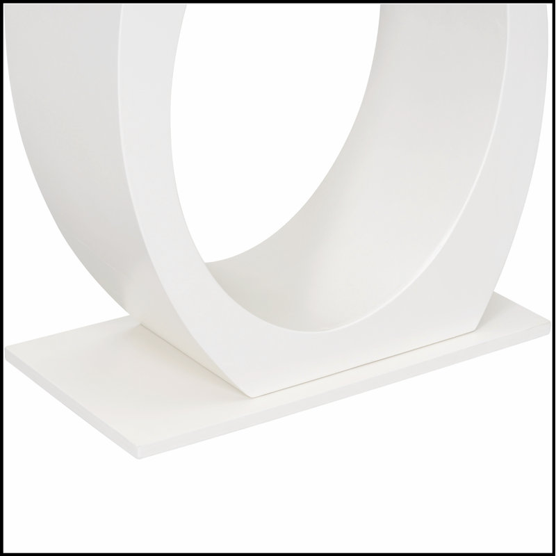 Mirod Stylish Modern Console Table with Egg-Shaped Base, Enhanced Stability and Durability, Sleek Design, Beige