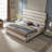 Luxury 60-Inch Asymmetrical High-Back Linen Upholstered Platform Bed - Memory Foam Compatible, No Box Spring Needed | Elevate Your Bedroom with Contemporary Style & Restful Comfort-94914996-94914998