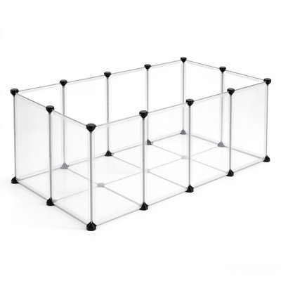 Panneau en plastique et connecteur pour petit animal avec plancher, enclos personnalisable, facile à nettoyer - utilisation intérieure