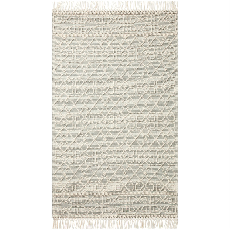 Tapis géométrique tissé à la main Noelle, Rectangle 2 pi x 5 pi