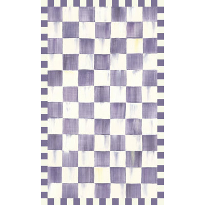 Violet Checkered Washable Rug