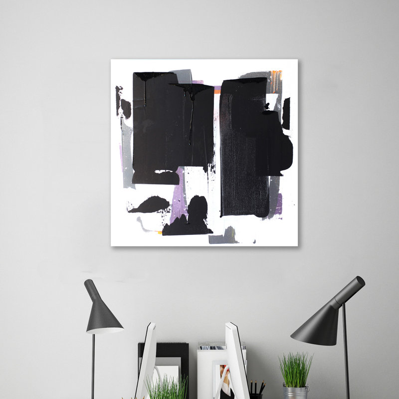 « mid-century minuit », reproduction de peinture à l’acrylique sur toile tendue, H 18 po x l 18 po