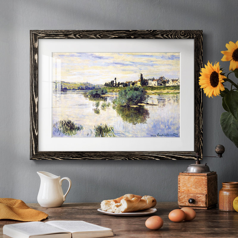La seine à Lavacourt, 1878, H 28 po x l 42 po, Noyer