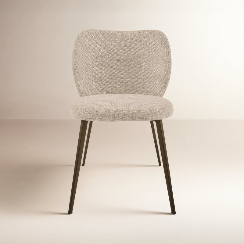Granger 18.5'' H Fabric Upholstered Side Chair, Beige, Brown