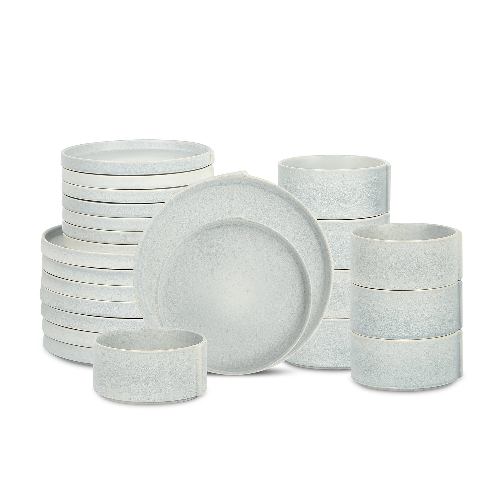 Stone Lain Bao 24-Piece Dinnerware Set Stoneware, Blue/Grey