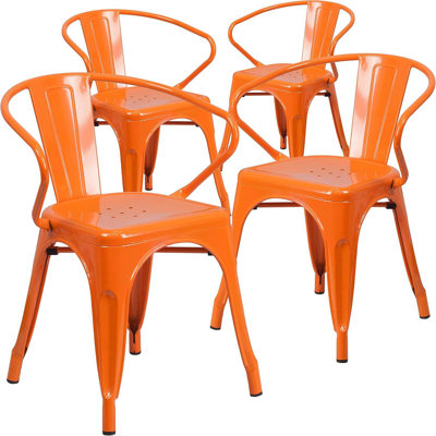 Roy Vintage Style Dining Chair - Modern Galvanised Steel