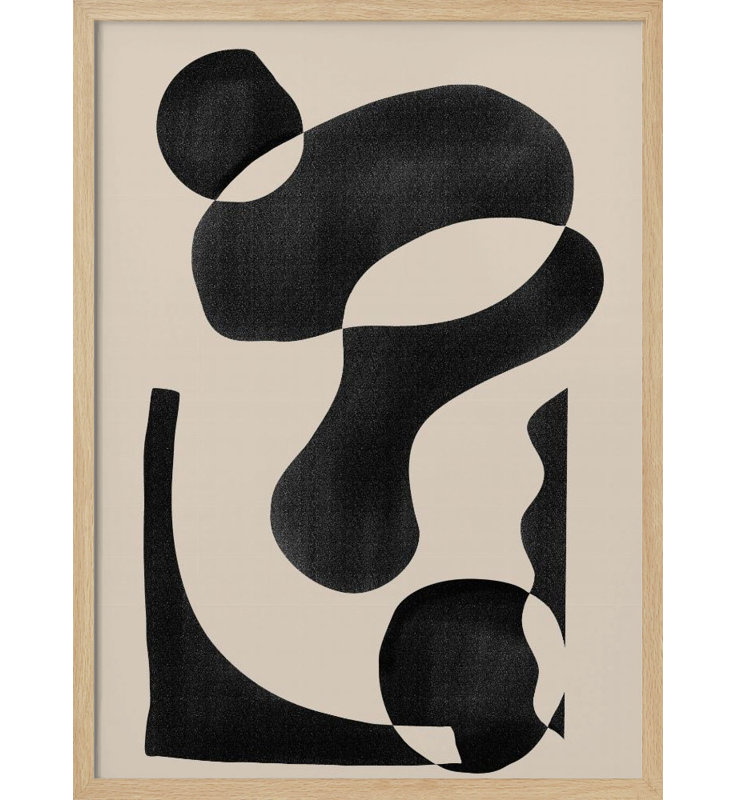 "Motif abstrait", art mural texturé encadré, Beige, H 14 po x l 10 po